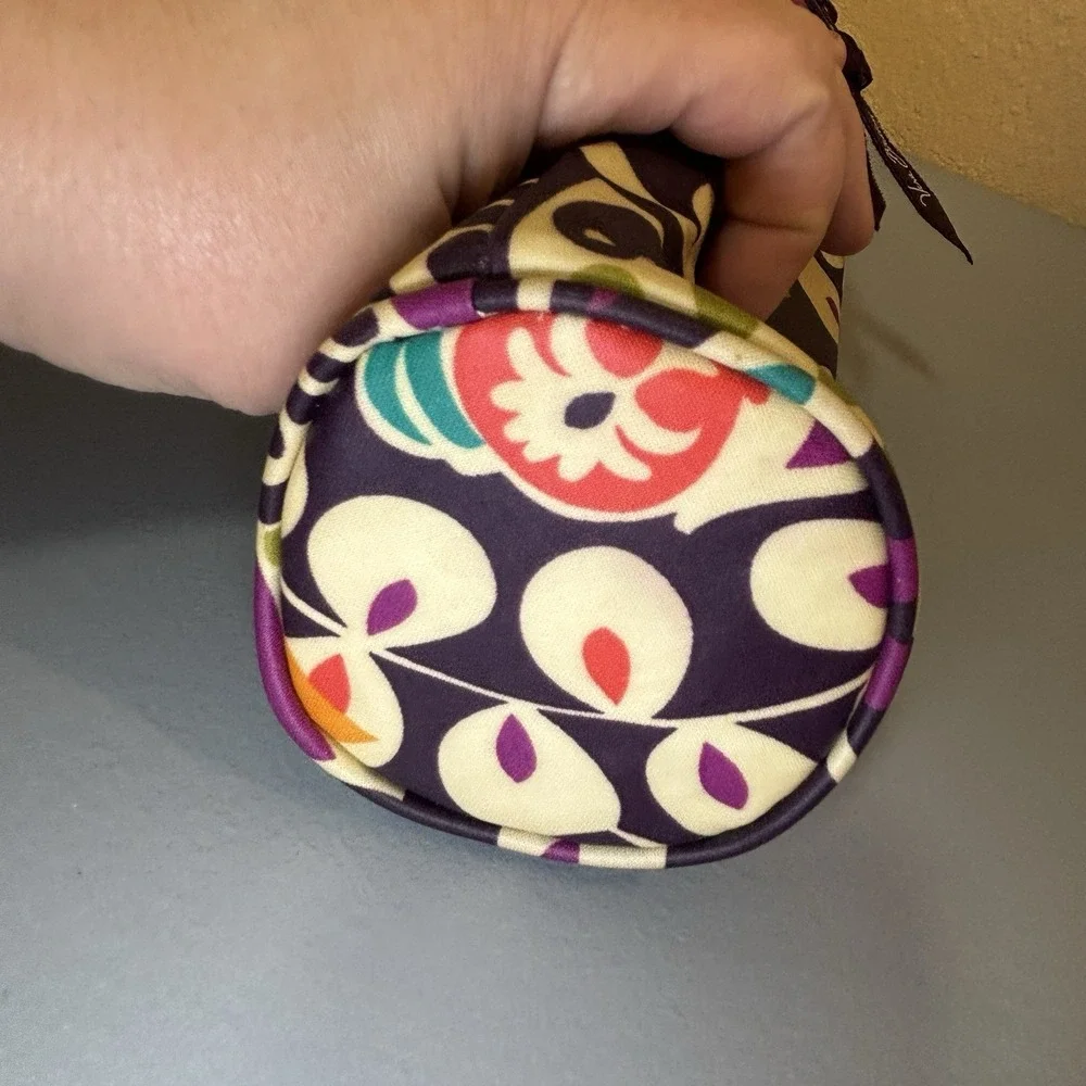 Vera Bradley Plum Crazy Purple Baby Bottle Caddy Zip Lid Waterproof Clean Tall